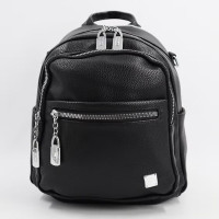 Жіночий рюкзак 6009 чорний з екошкіри стильний аксесуар із багатофункціональними кишенями